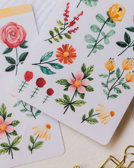 Klistremerkeark | Flowers I.