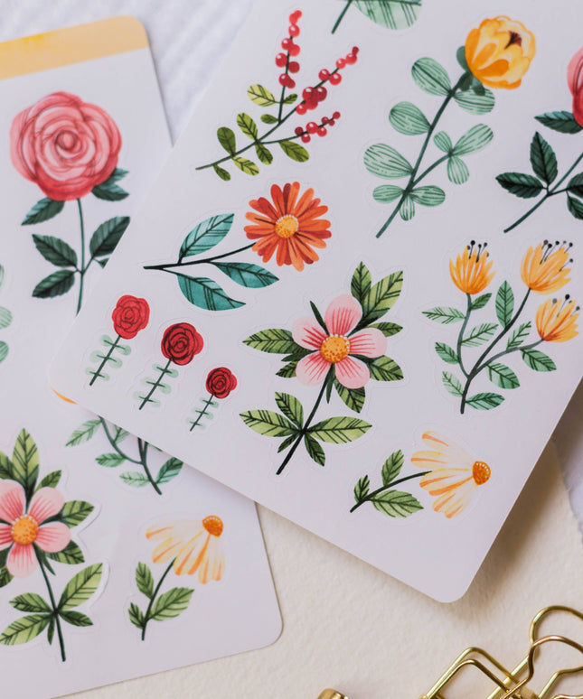 Klistremerkeark | Flowers I.
