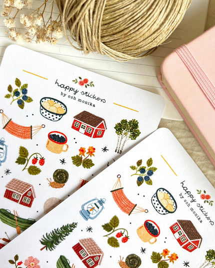 Klistremerkeark | Summer Cottage | A6