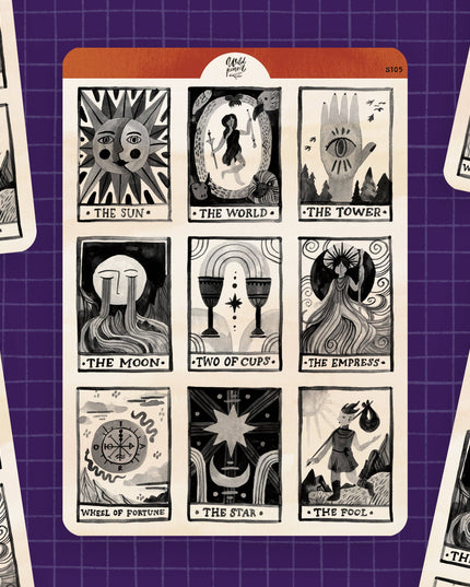 Klistremerkeark | Tarot Cards