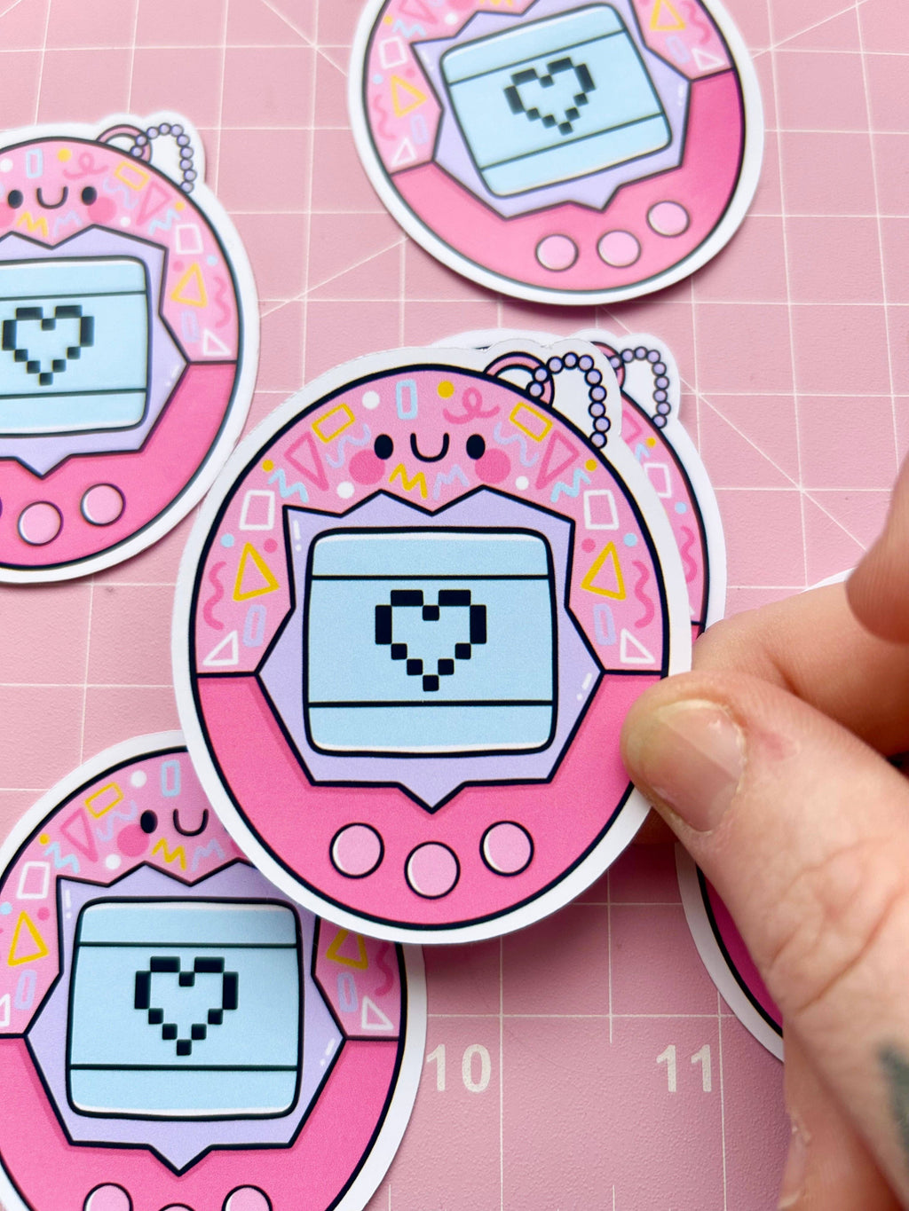 90s Nostalgia Virtuelt Kjæledyr Glossy Klistremerke