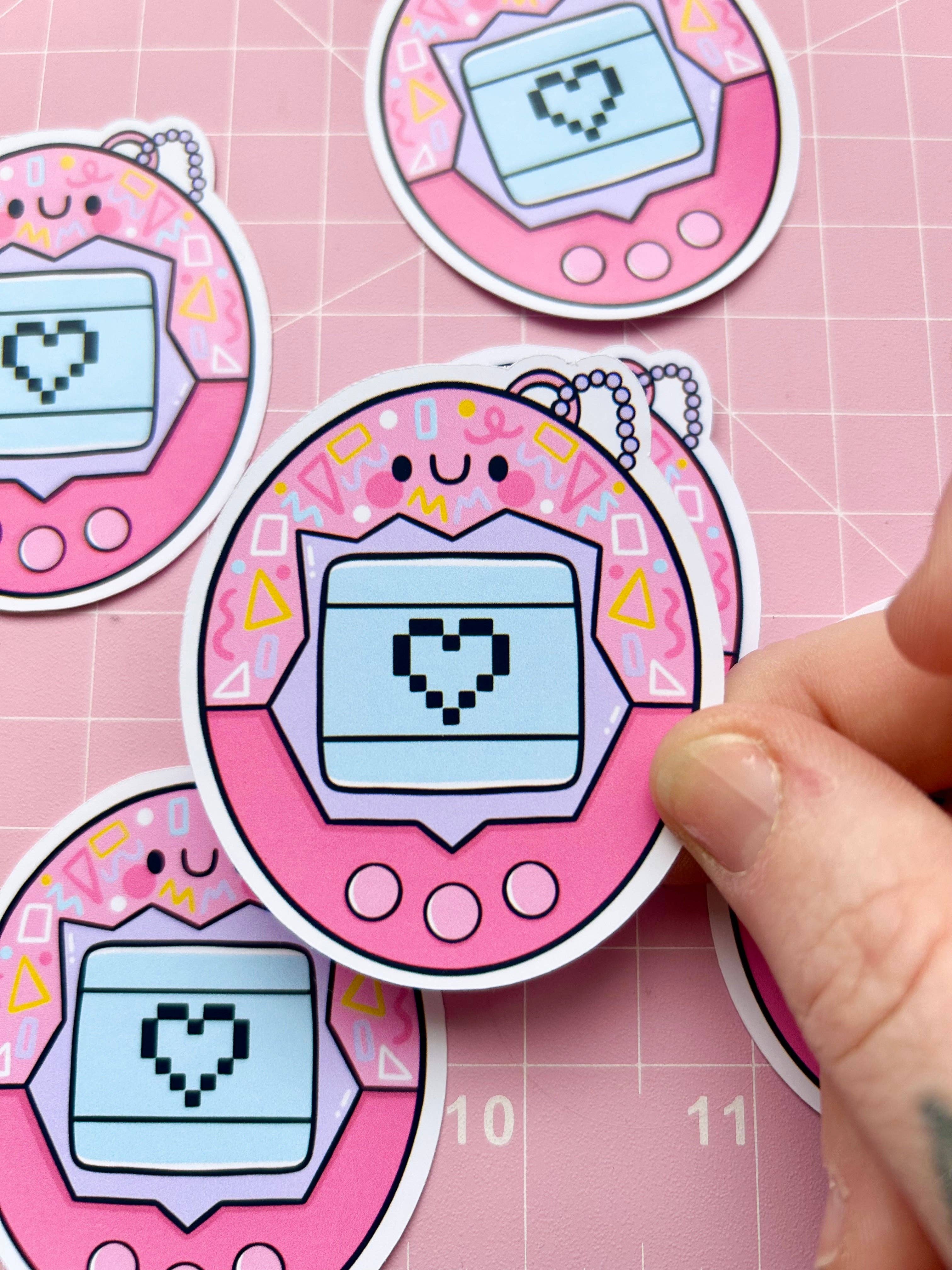 90s Nostalgia Virtuelt Kjæledyr Glossy Klistremerke