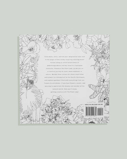 The Plant Lady: A Floral Adult Coloring Book | Fargeleggingsbok for Voksne