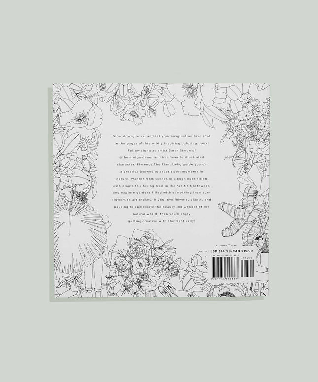 The Plant Lady: A Floral Adult Coloring Book | Fargeleggingsbok for Voksne