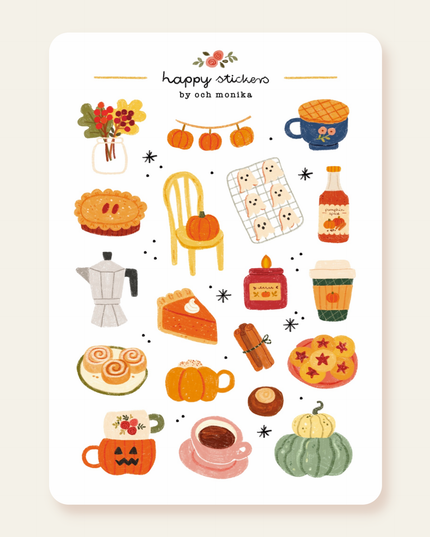 Klistremerkeark | Fall Café | A6