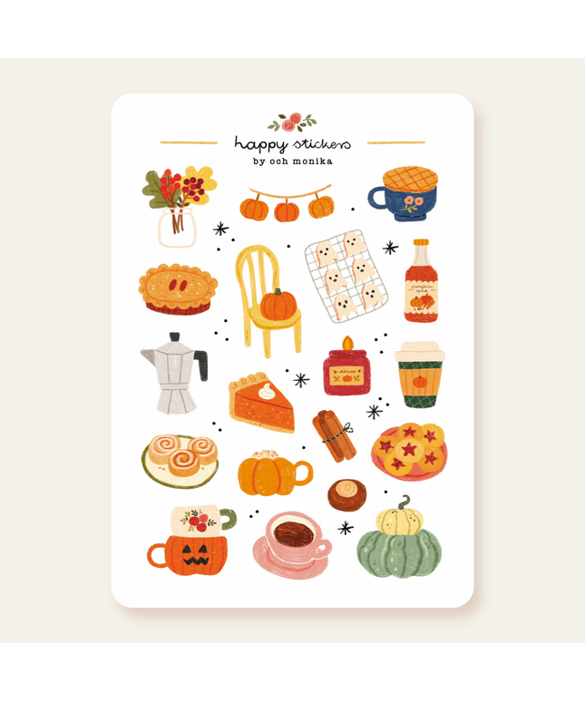 Klistremerkeark | Fall Café | A6