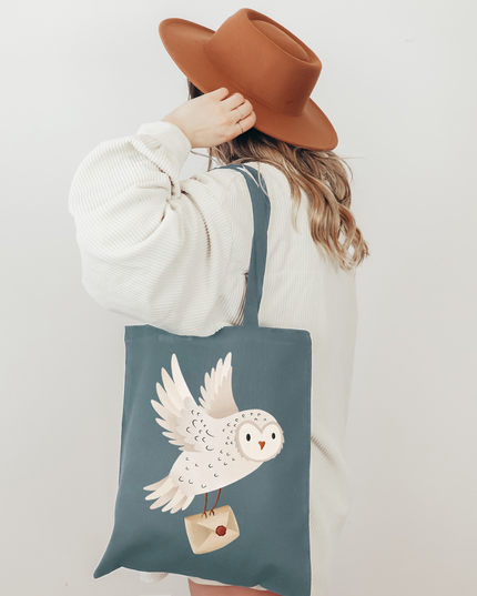 Handlenett | Totebag | Snowy Owl: Blue