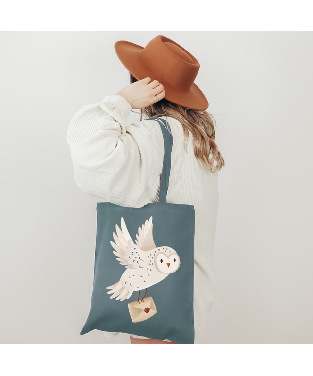 Handlenett | Totebag | Snowy Owl: Blue