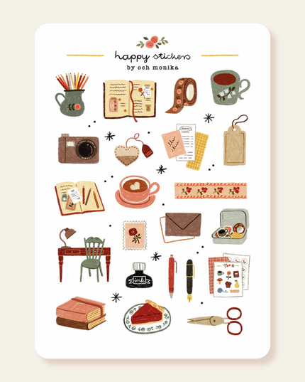Klistremerkeark | Cozy Journaling | A6