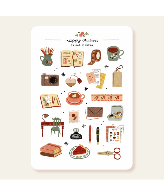 Klistremerkeark | Cozy Journaling | A6