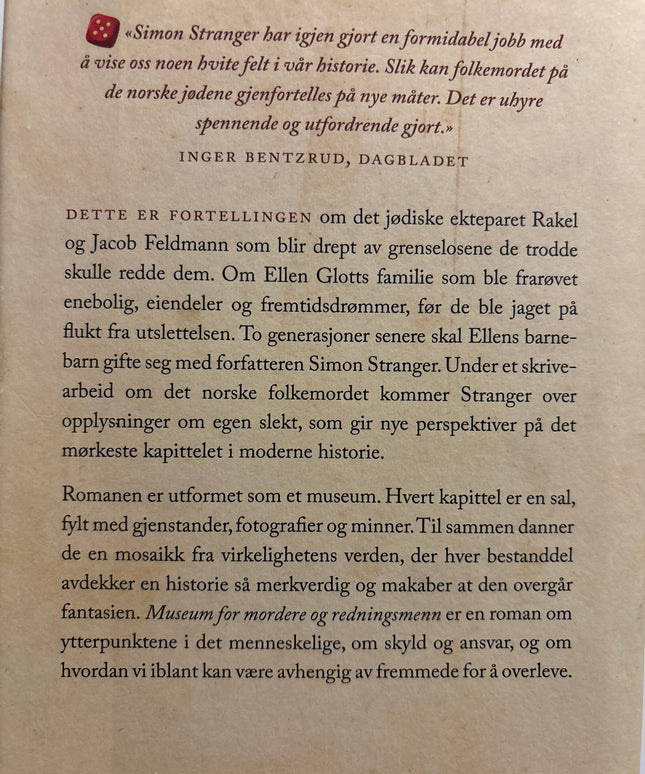 Stranger, Simon: Museum for mordere og redningsmenn