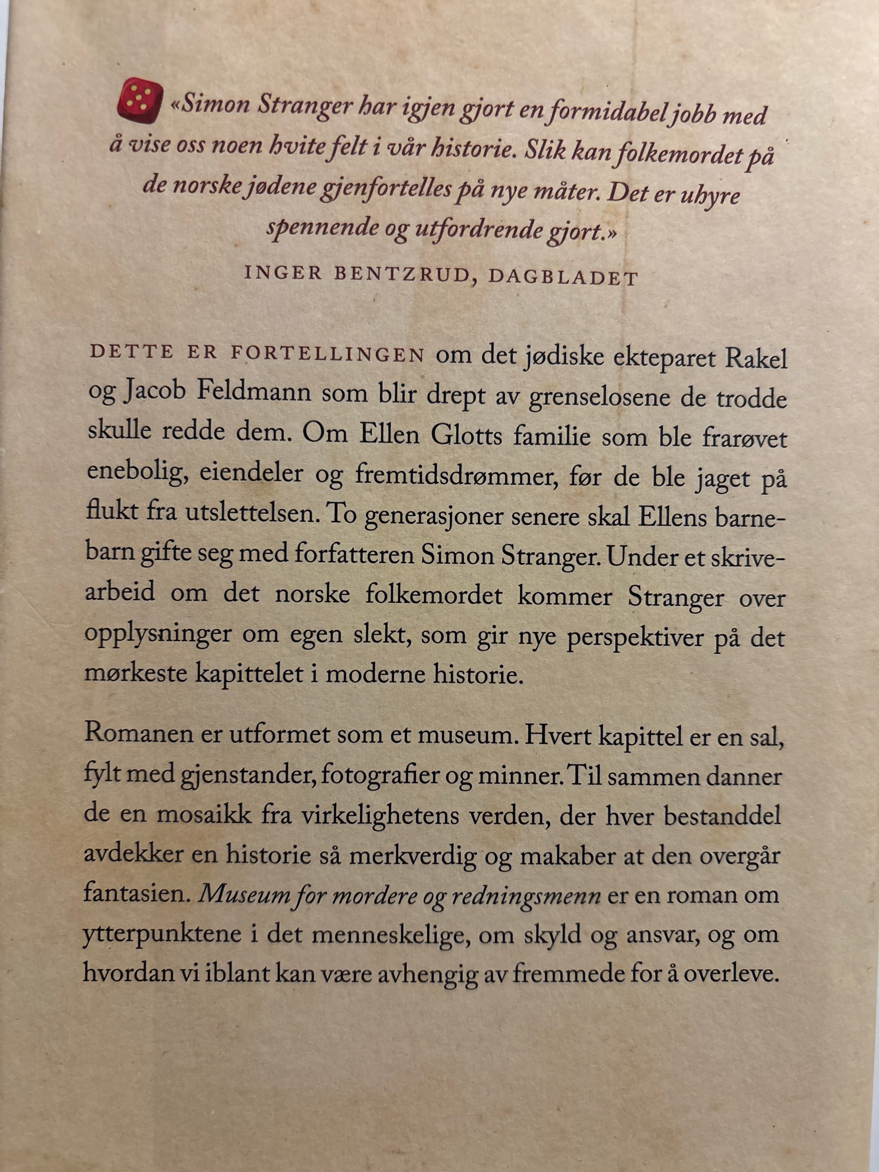 Stranger, Simon: Museum for mordere og redningsmenn