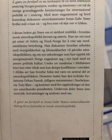 Gahr, Støre: Jonas: Å gjøre en forskjell