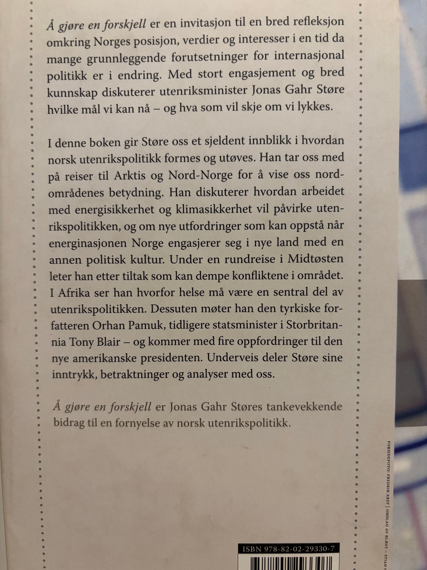 Gahr, Støre: Jonas: Å gjøre en forskjell