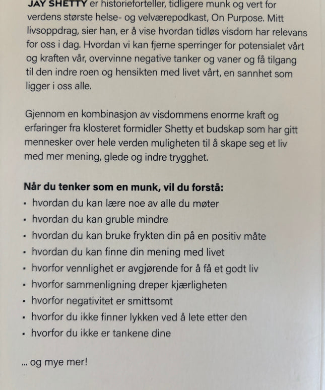 Shetty, Jay: Tenk som en munk