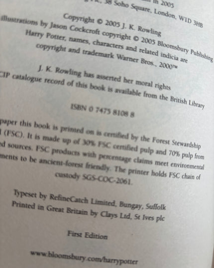 Rowling, J.K: Harry Potter and the Half-Blood Prince