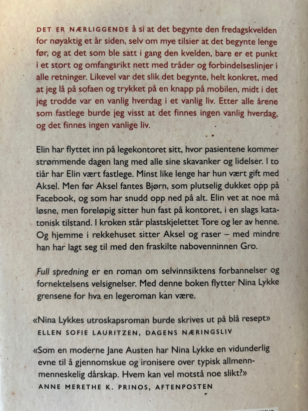 Lykke, Nina: Full spredning