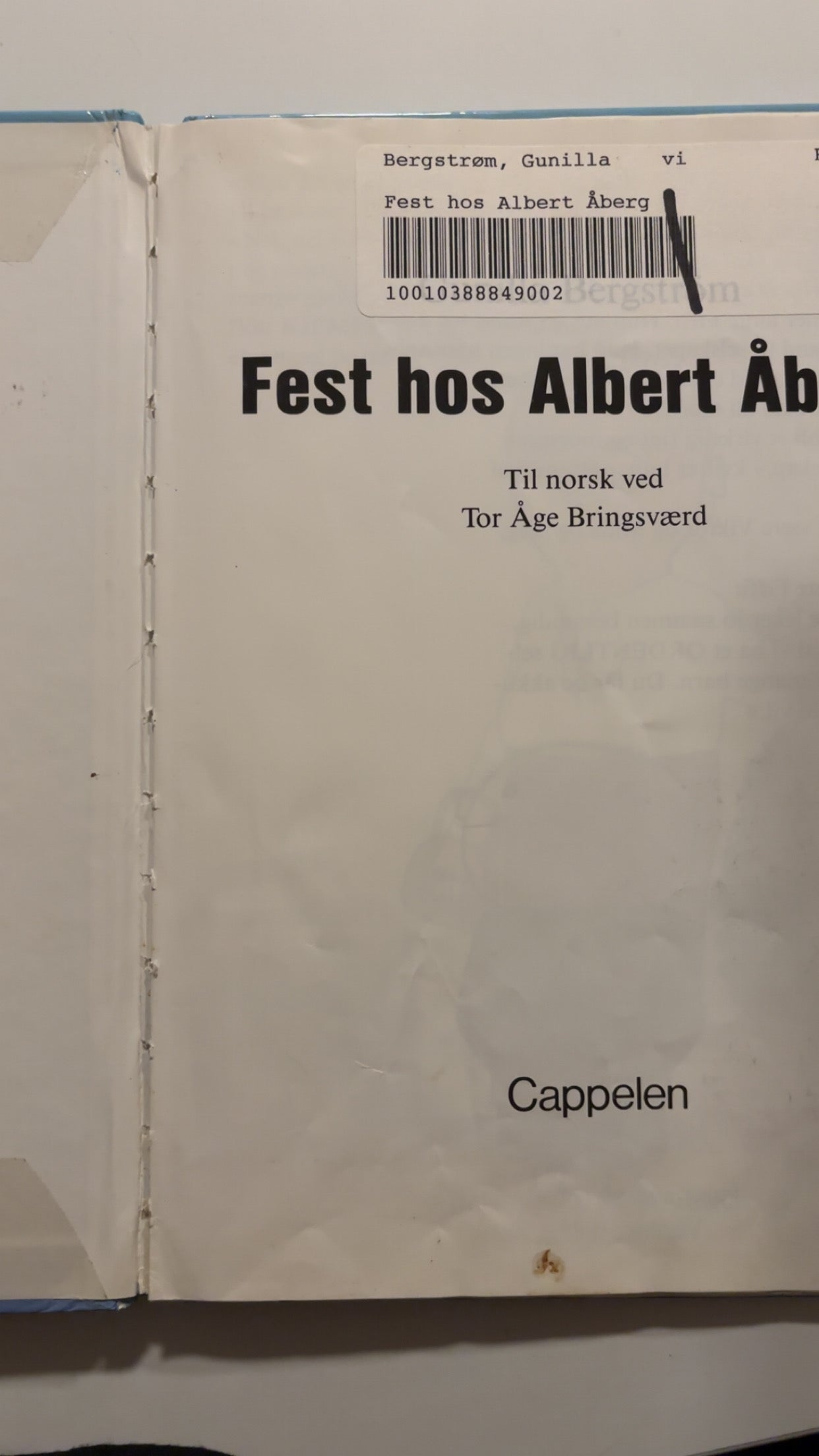 Bergstrøm, Gunilla: Fest hos Albert Åberg