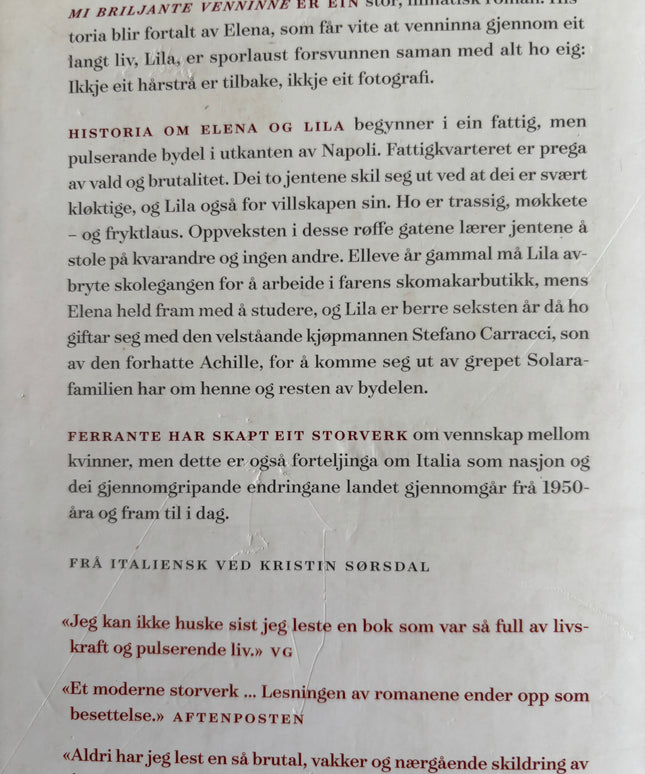 Ferrante, Elena: Mi briljante venninne