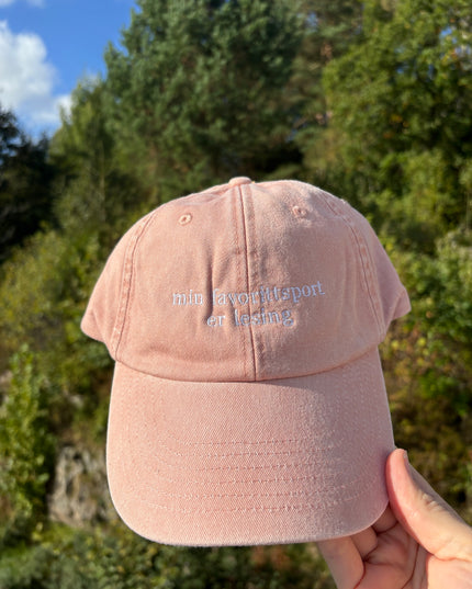 Brodert Caps | Min Favorittsport Er Lesing | Vintage Peach