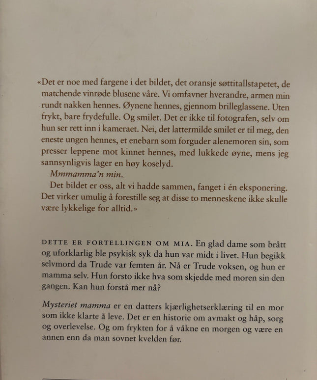 Lorentzen, Trude: Mysteriet mamma