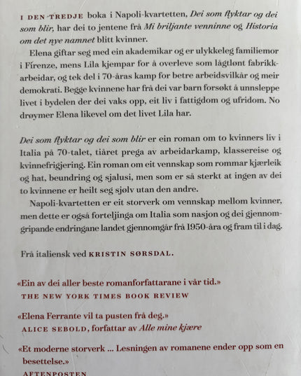 Ferrante, Elena: Dei som flyktar og dei som blir