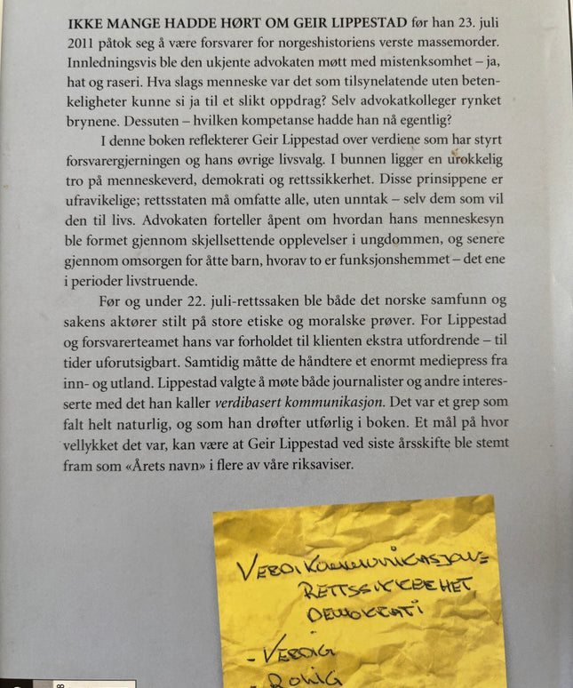 Lippestad, Geir: Det vi kan stå for