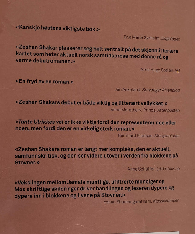 Shakar, Zeshan: Tante Ulrikkes vei