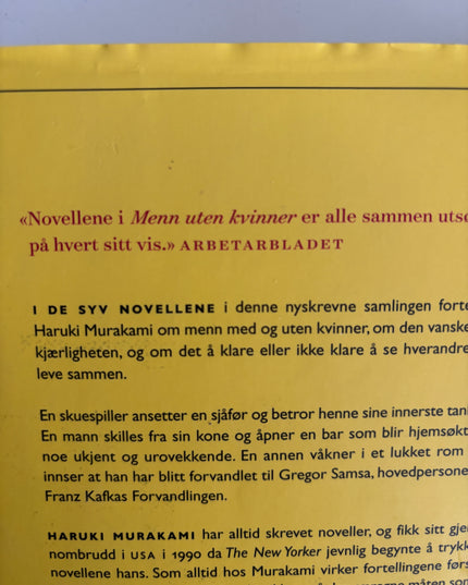 Murakami, Haruki: Menn uten kvinner