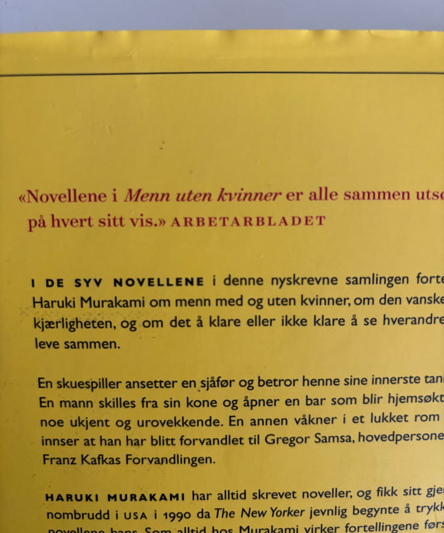 Murakami, Haruki: Menn uten kvinner