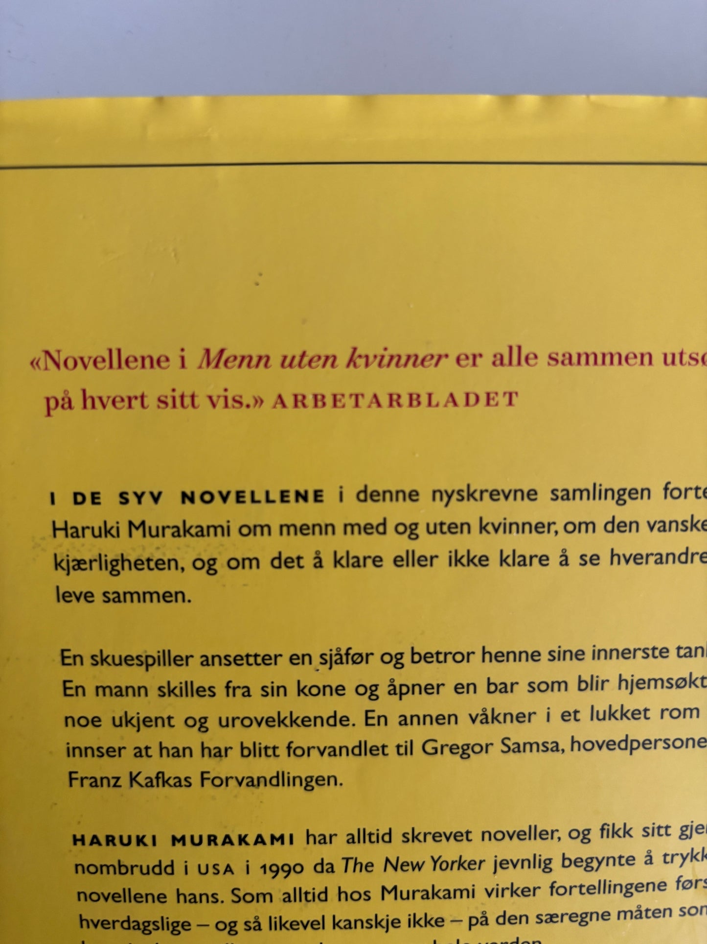 Murakami, Haruki: Menn uten kvinner