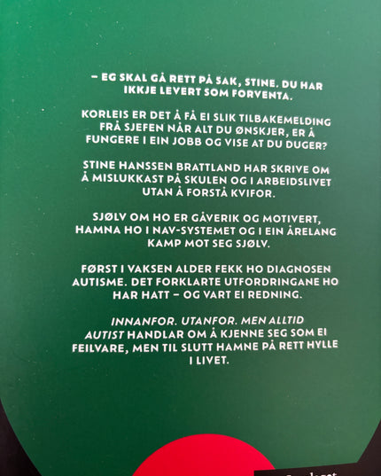 Innanfor utanfor men alltid autist - Stine Hanssen Brattland (pocket)