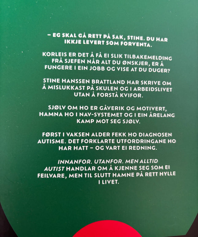 Innanfor utanfor men alltid autist - Stine Hanssen Brattland (pocket)