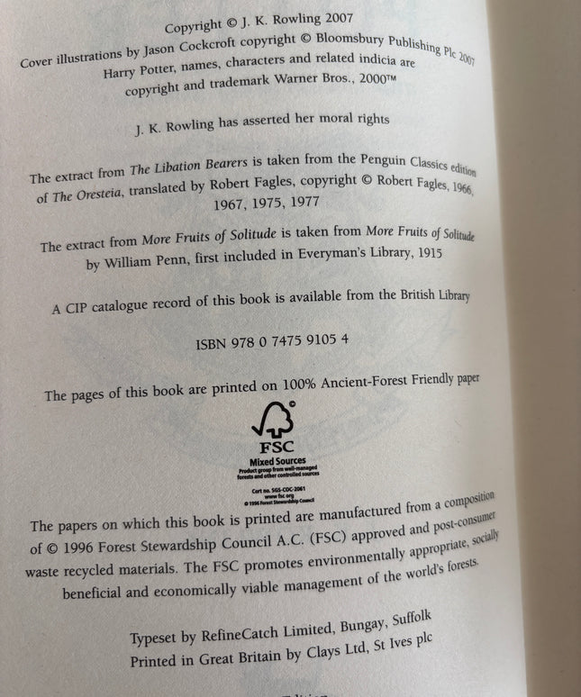 Rowling, J.K: Harry Potter and the Deathly Hallows