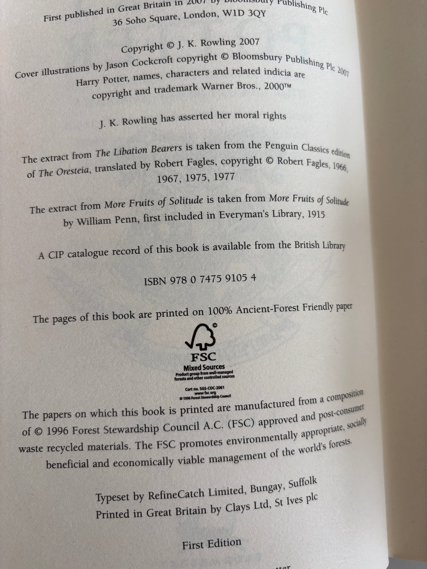 Rowling, J.K: Harry Potter and the Deathly Hallows