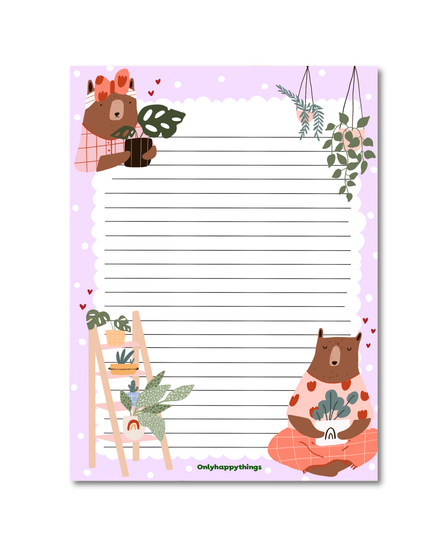 Notatblokk | Bears & plants | A5