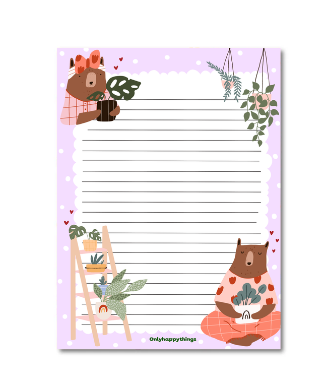 Notatblokk | Bears & plants | A5