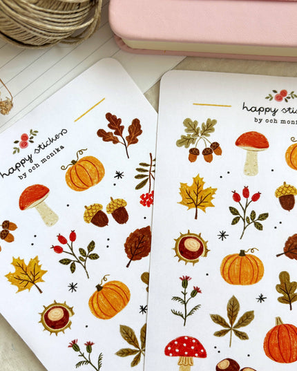 Klistremerkeark | Håndtegnet ~ Autumn Treasures | A6