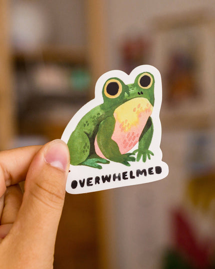 Vinyl Klistremerke | Overwhelmed Illustrated Frog