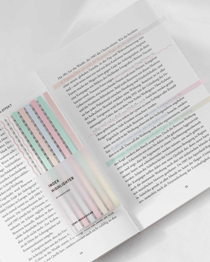 Powder Pink | Gjennomsiktige klebestriper – langt design | Selvklebende notislapper