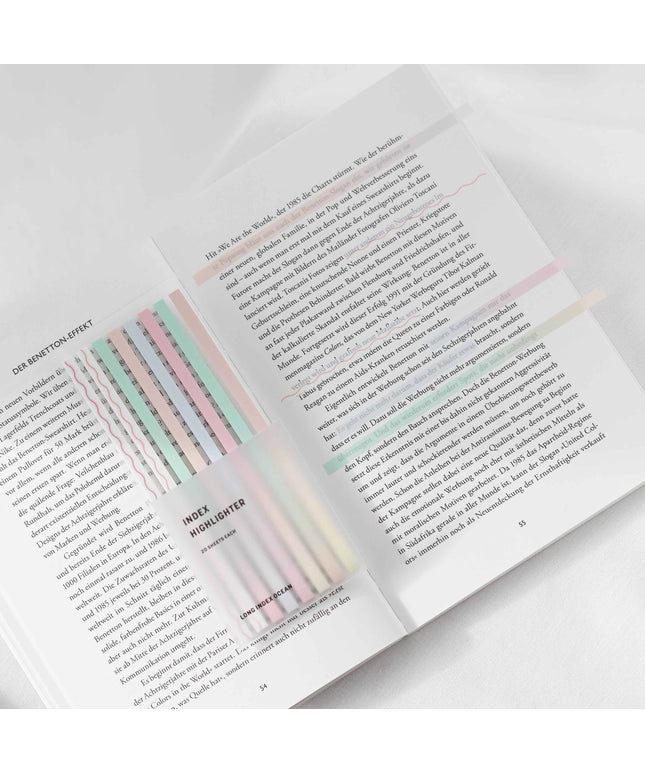 Powder Pink | Gjennomsiktige klebestriper – langt design | Selvklebende notislapper
