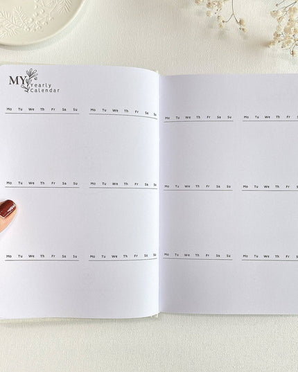 Min Kreative Planlegger - Udatert | Fargeleggingssider - Med 3 Klistremerkeark | Linen