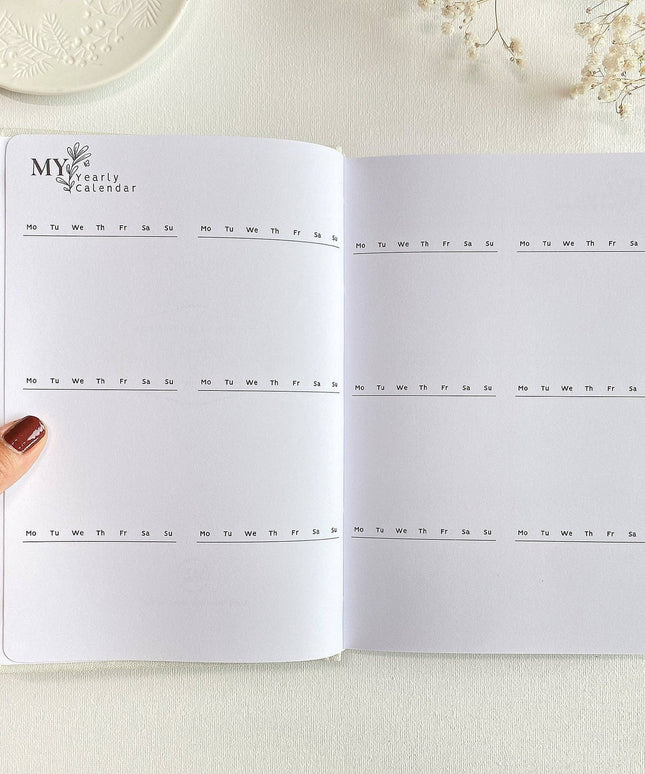 Min Kreative Planlegger - Udatert | Fargeleggingssider - Med 3 Klistremerkeark | Linen