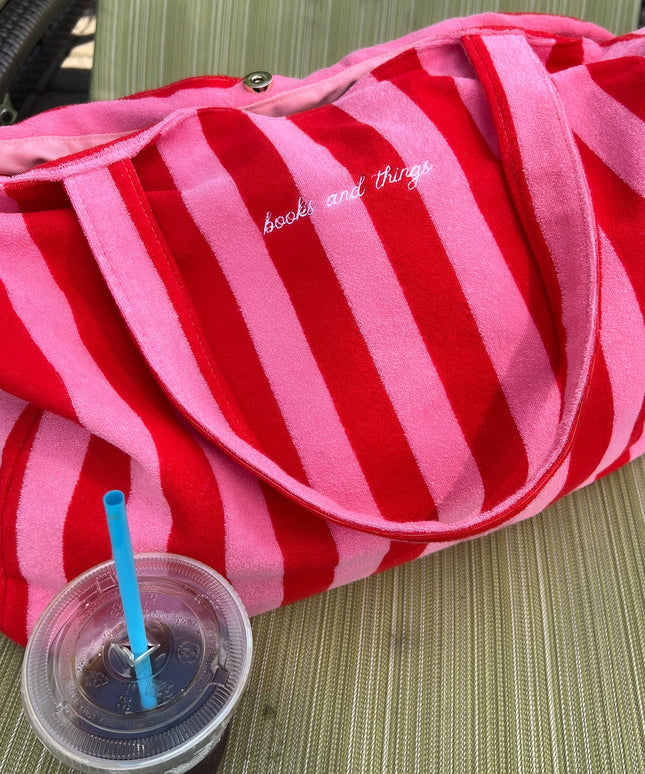 The Bookish Beach Bag: Blue/Beige