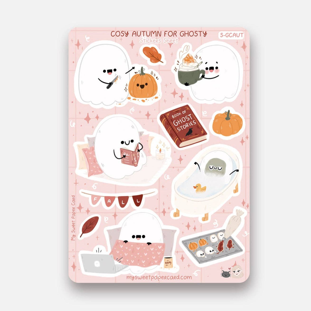 Ghosty Cosy Fall Day Stickers - Halloween Klistremerkeark