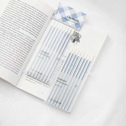 Blue Line | Gjennomsiktige klebestriper – langt design |  Selvklebende notislapper