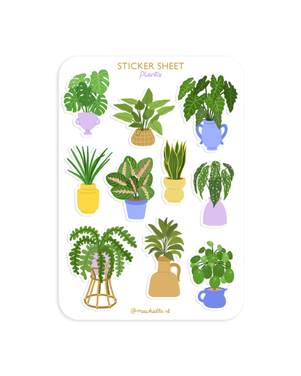 Klistremerkeark | Colorful House Plants | A6