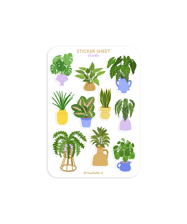 Klistremerkeark | Colorful House Plants | A6