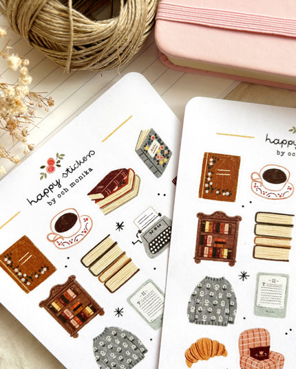 Klistremerkeark | Bookish Corner | A6