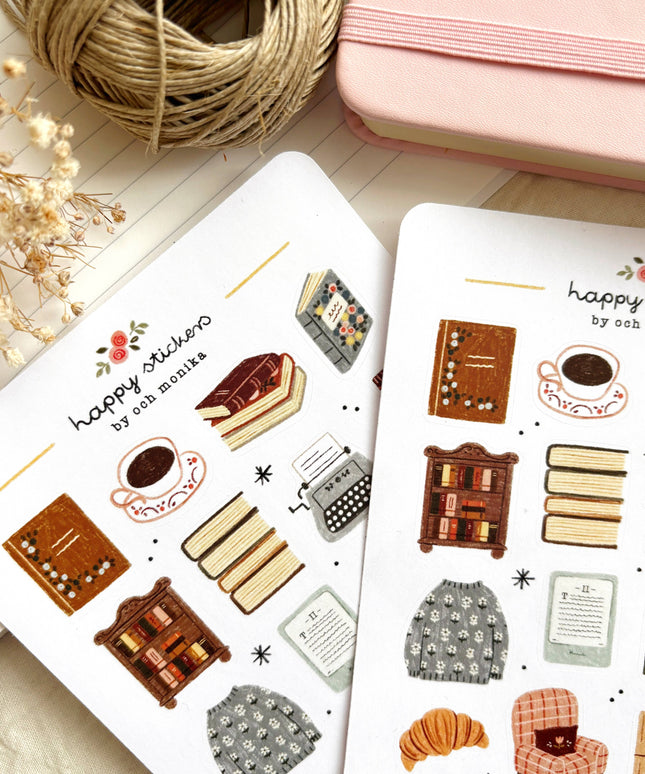 Klistremerkeark | Bookish Corner | A6